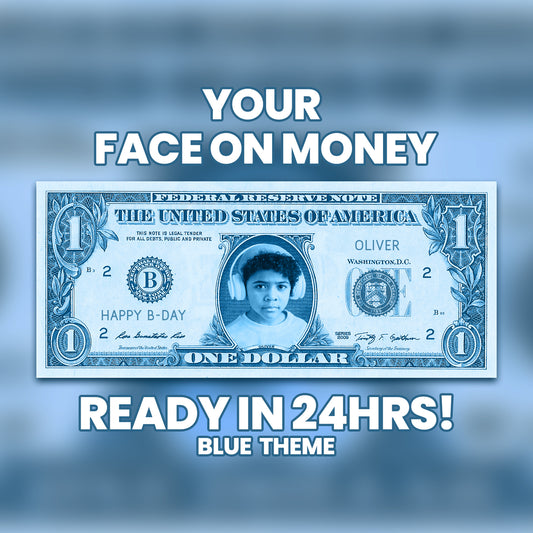 1 Dollar Bill, 24 Hrs Delivery, Blue Theme