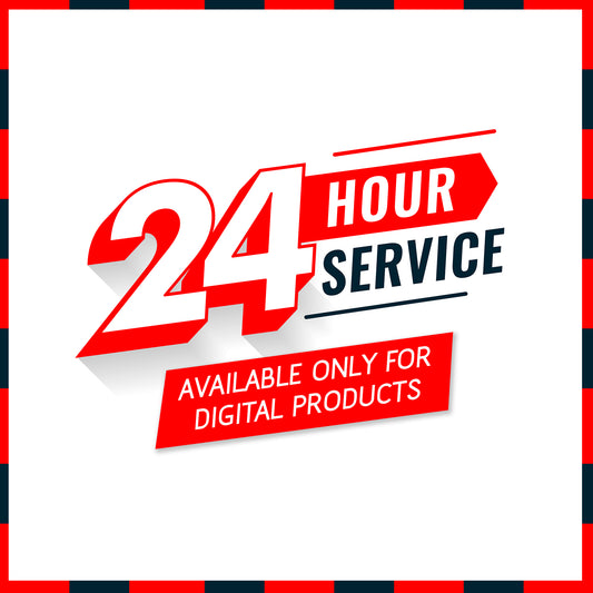 24Hrs Delivery Service - Available for Digital Products