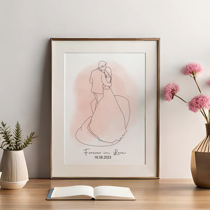 Wedding Line Art Drawing - Digital Delivery