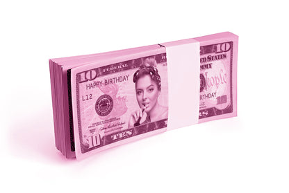 Personalized pink $10 bill, featuring your photo and text, perfect for making girls' occasions special and memorable