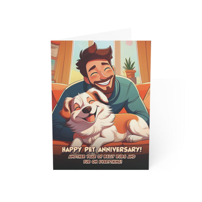 'Happy Pet Anniversary! Another year of belly rubs and fur on everything!'- Digital Birthday Card V1