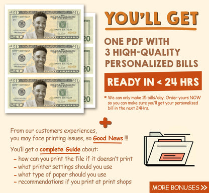 20 Dollar Bill, 24 Hrs Delivery, Orange Halloween Theme