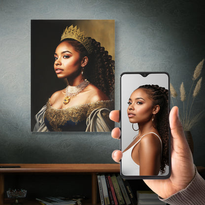 Personalized queen portrait in Renaissance style, perfect for unique home decor or gifts