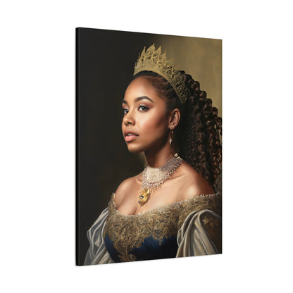 Renaissance-style portrait of a woman as a queen, custom artwork with royal elegance and detail