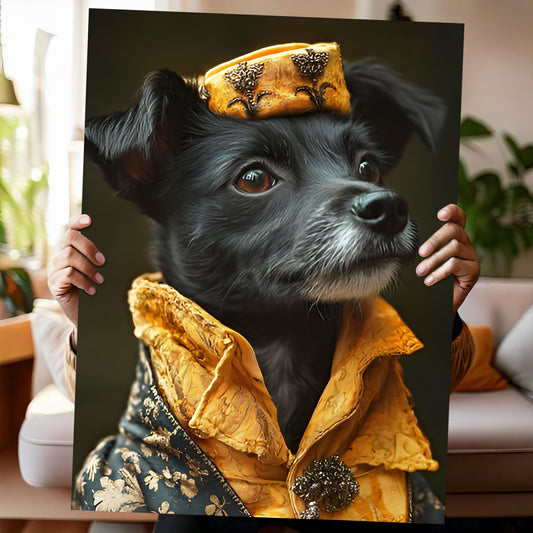 General Lee - Pet PortraitCustom Renaissance pet portrait featuring a cat, dog, horse, or any pet dressed as a noble, king, or queen. Personalized digital artwork inspired by 16th-century royal paintings, perfect for pet lovers. Turn your furry friend into a historical masterpiece, available as a printable file or canvas print. A unique gift for pet owners, history enthusiasts, and those who love custom pet art decor.